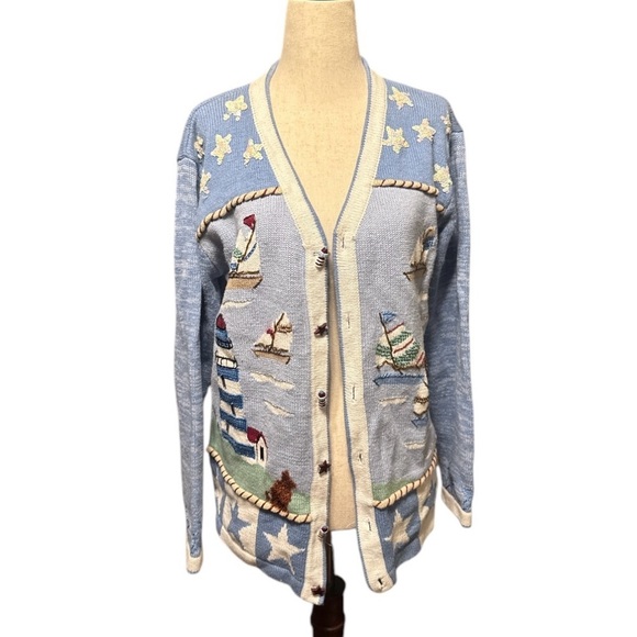 Storybook Knits Nautical Cardigan Sweater - Picture 6 of 8